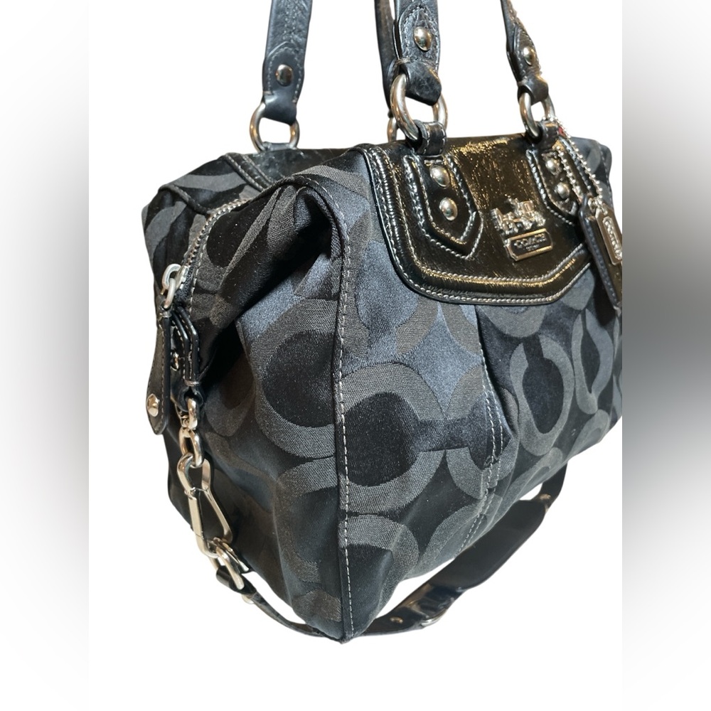 ‼️SPRING SALE Coach Madison Audrey Op Art in Black & Black Leather Trim 🖤 - Picture 15 of 17